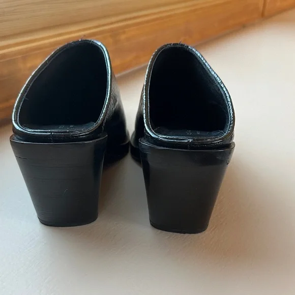 Rag & Bone Santiago Black Croc Embossed Wedge Mule Size 36.5 6.5 - Picture 6 of 8